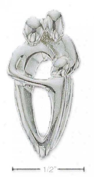 Sterling Silver Man and wife With One Child Ear-ring