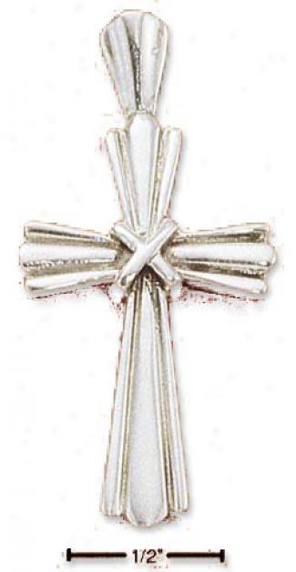 Sterling Silver Cross With X Center Charm
