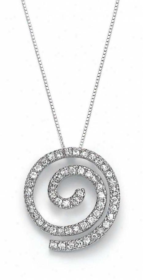 Sterling Silver Cubic Cz Spiral Pendant