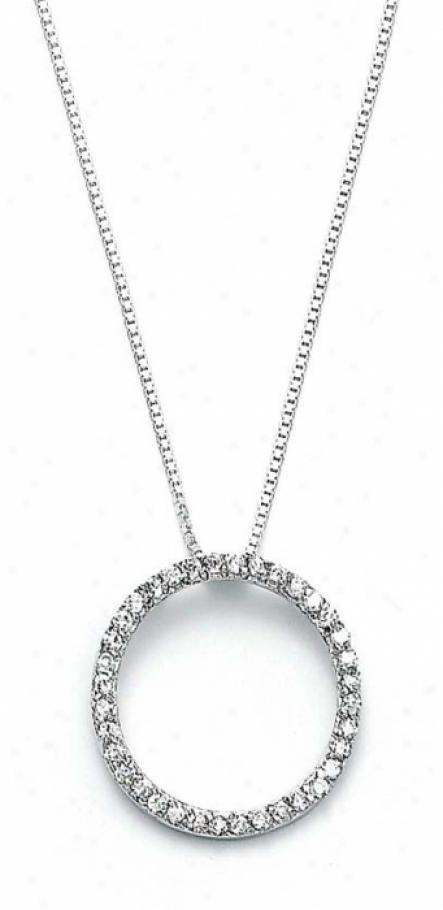 Sterling Silver Cubic Zirconia Cz Circle Pendant