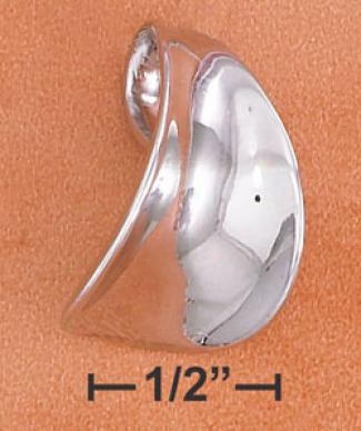 Sterling Silver Curled Tear Slidr Pendant (9mm Opsning)