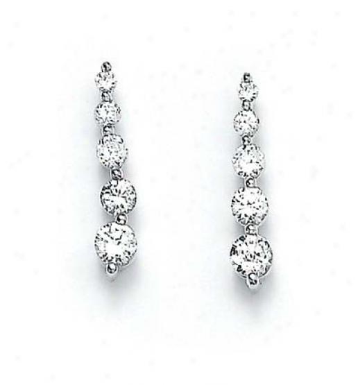 Sterling Silver Cz Journey Erarings