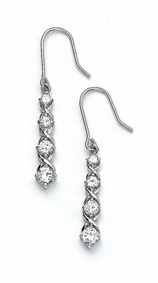 Sterling Silver Cz Journey X And O Earrings