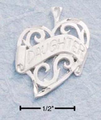 Sterling Silver Daughter Banner In Flat Seat of life Charm