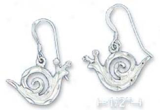 Sterling Silver Dc 15x18mm Side-view Snail Earrings