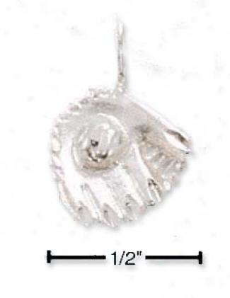 Sterling Silver Dc Baseball Glove And Ball Charm