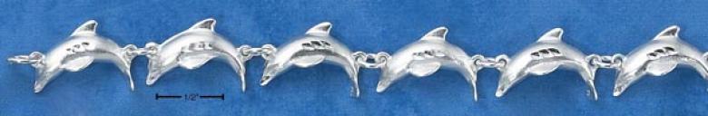 Sterling Silver Dc Connecting Dolphin Bracelet