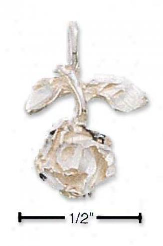 Sterling Silver Dc Dangling Rose Charm