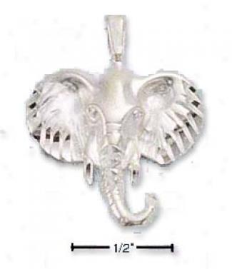 Sterling Silver Dc Elephant Head Charm