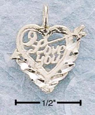 Sterling Silver Dc I Love You With In Heart Charm
