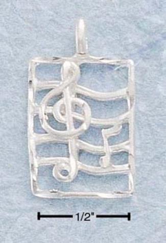 Sterling Silver Dc Musical Notes On Scale Charm
