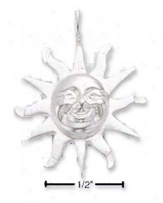 Sterling Gentle Dc Smiling Sun Charm