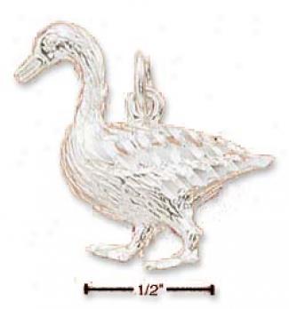 Sterling Silber Diamond Wound Duck Charm