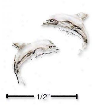 Sterling Silver Dolphin Post Earrings