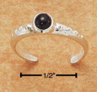 Sterling Silver Dotted Ring Toe Ring Cabochon Onyx Stone