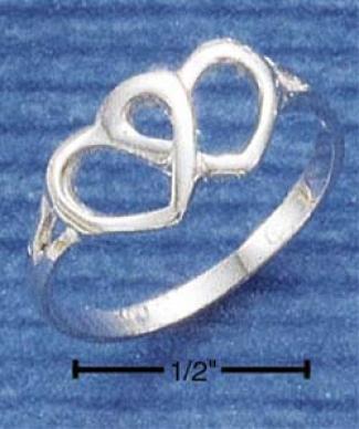 Sterling Silver Double Open Heart Ring