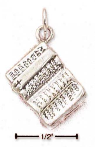 Sterling Silver Doubling Sided Holy Bible Charm