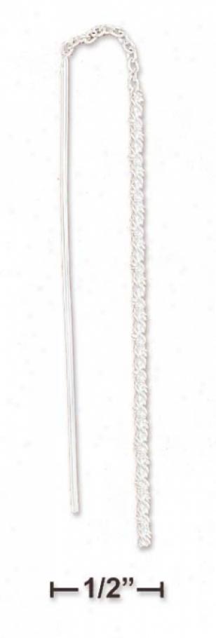Sterling Silver Earrings Threads (appr. 4.5 Inch Length)