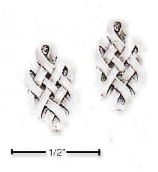 Sterling Silver Elongated Celtic Post Earrinvs