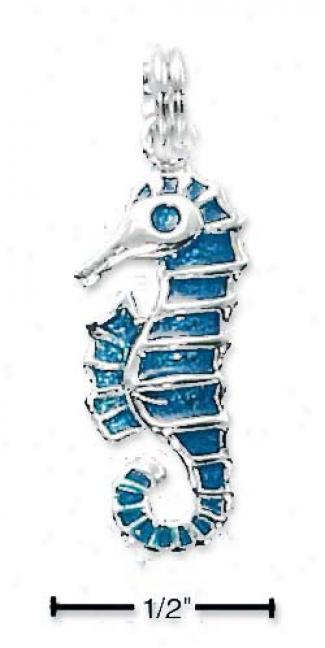 Sterling Silver Enamel Asua Seahorse Charm