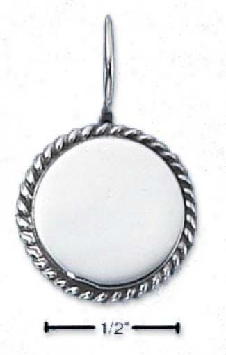 Sterling Silver Engravable Wiee Earrings With Rope Border