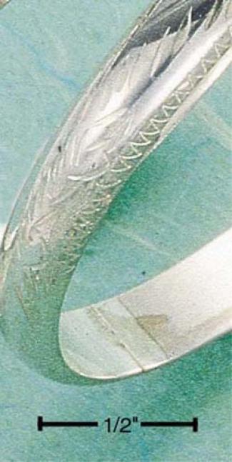 Sterlimg Silver Extra Large Engraved Bangle Bracelet
