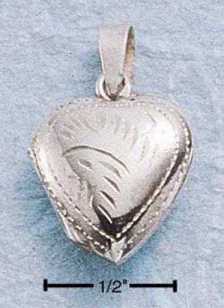 Sterling Silver Extra Small Engraved Conscience Locket Pendant