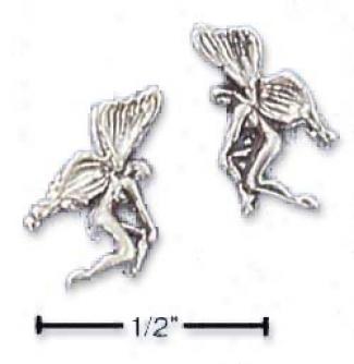 Sterling Silver Fairy Post Earrings (left And Right)