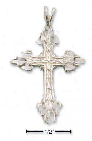 Sterling Silver Fancy Dc Solid Cross Subdue by a ~