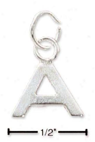 Sterling Silver Fine Lined Letter A Charm