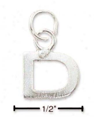 Sterling Silver Fine Lined Letter D Subdue by a ~