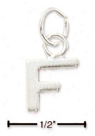 Sterling Silver Fine Lined Letter F Charm