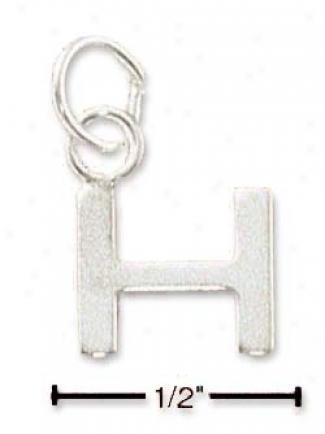 Sterling Silver Fine Lined Letter H Charm