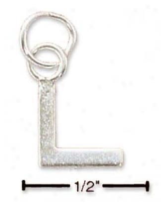 Sterling Silver Fine Lined Letter L Charm