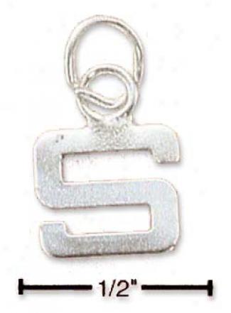 Sterling Silver Fine Lined Letter S Charm