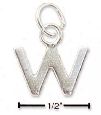 Sterling Silver Fine Lined Letter W Spell