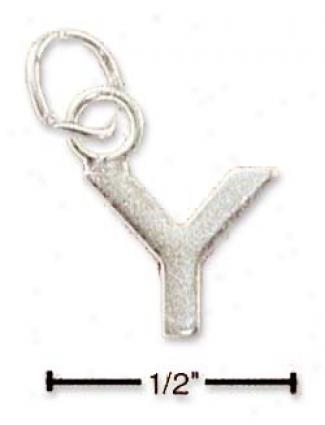 Sterling Soft and clear  Fine Lined Letter Y Charm