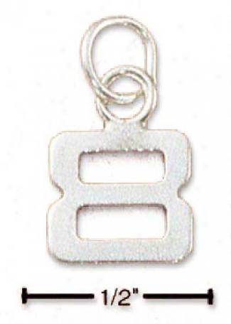 Sterling Silver Fine Lined Number 8 Charm