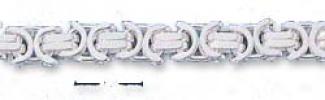 Sterling Silver Flat Byzantibe 6mm - 24 Inch Necklace