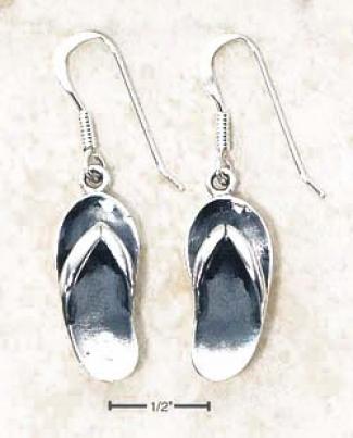 Sterling Silver Flip Flop French Wire Earrings