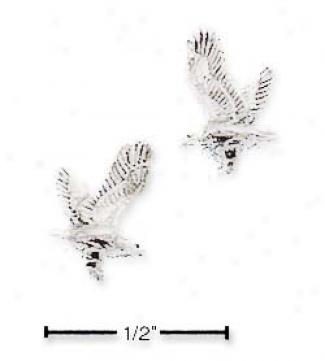 Sterling Silver Flying Eagle Post Earrings