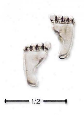 Sterling Silver Foot Post Earrinys