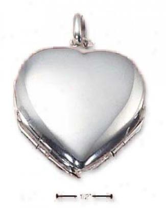 Sterling Silver Four Way Heart Locket Pendant (appr. 1 Inch)