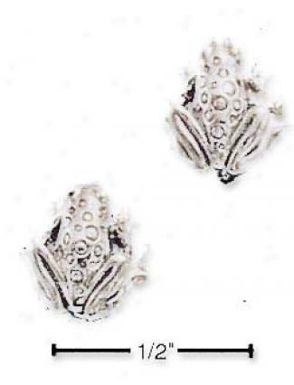 Sterling Silver Frog Post Earrings
