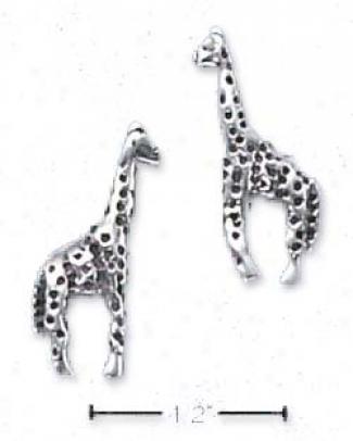 Sterling White Giraffe Post Earrings