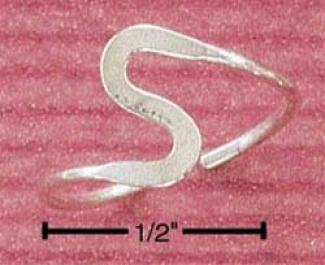 Sterling Silver Hammered S Shape Toe Ring