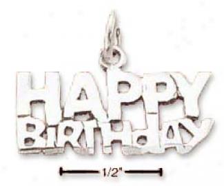 Sterling Silver Happy Birthday Charm