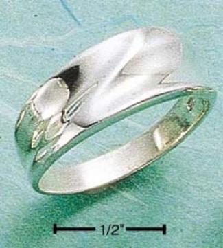 Sterling Silver High Polish Band Ring Molded Diagonal Line