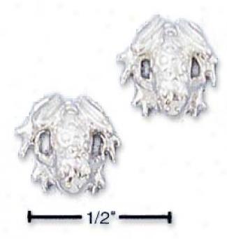 Sterling Silver High Polish Froggie Post Earrings