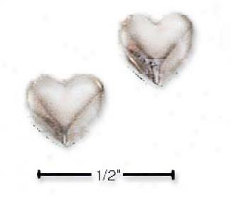 Sterling Silver High Polish Heart Post Earrings